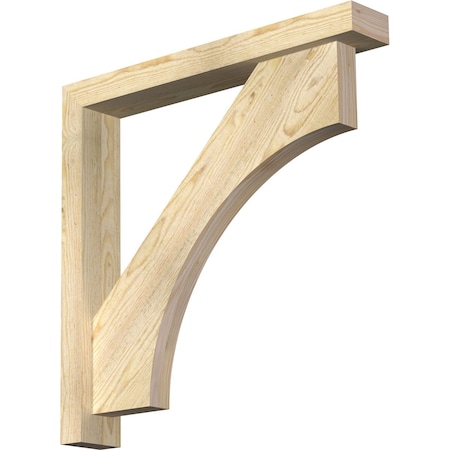 Ekena Millwork Westlake Block Rough Sawn Bracket w/ Offset Brace, Douglas Fir, 4"W x 26"D x 26"H BKT0402X26X26WTL05RDF